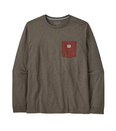 Patagonia Long Sleeve Shop Sticker Pocket Responsibili-Tee M's